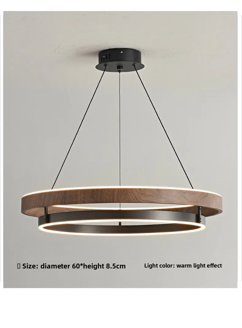 Italian Designer High-end LED Ceiling Chandelier Lamp Walnut Metal Pendant Light Home Decoration for Dinning Living Room Counter — image 13