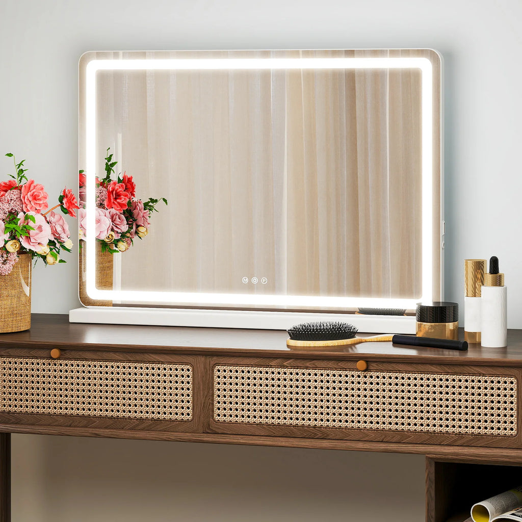 LED vanity mirror with aluminum frame — main product view