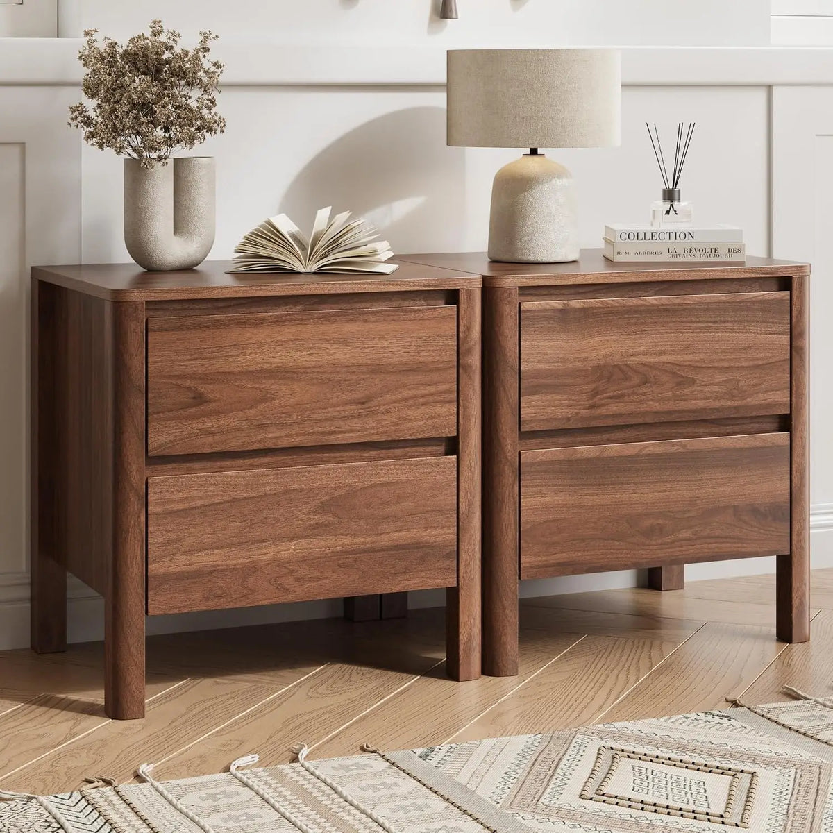 Walnut 3-Piece Dresser & Nightstand Set