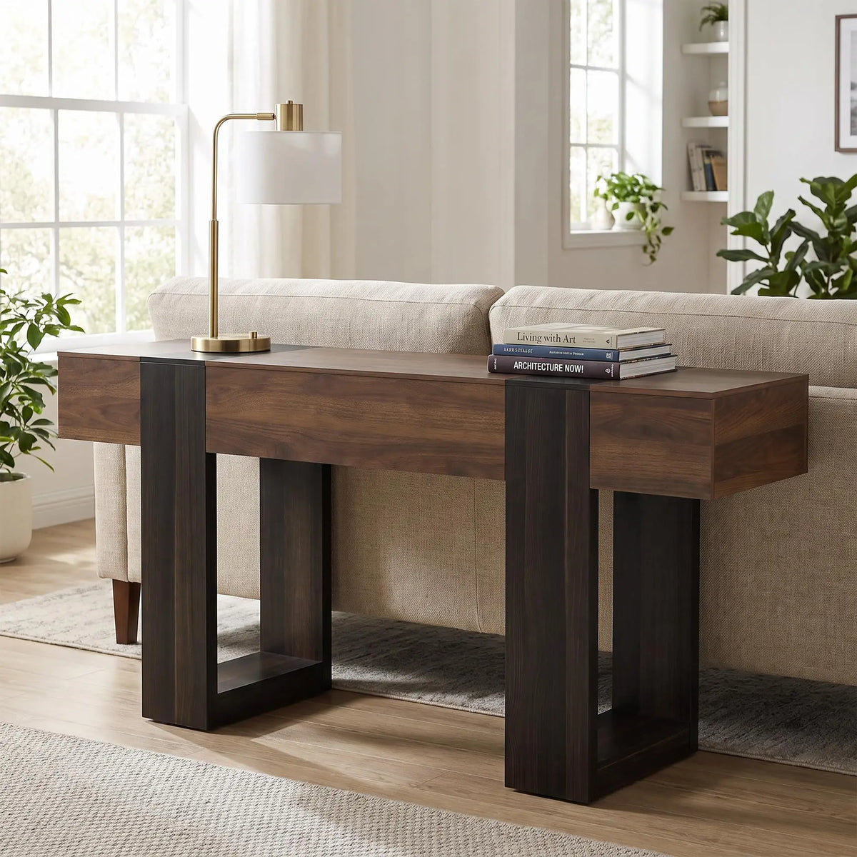 Entryway console table — alternate angle