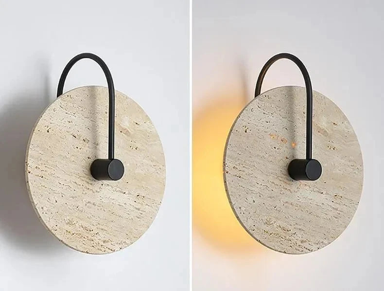 Cave stone LED wall sconce with wabi-sabi design