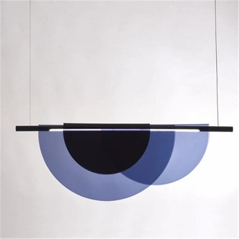 Nordic Blue Amber Acrylic Pendant Lights Living Room Makaron Hanging Lamp for Bedroom Dinning Room — detail view