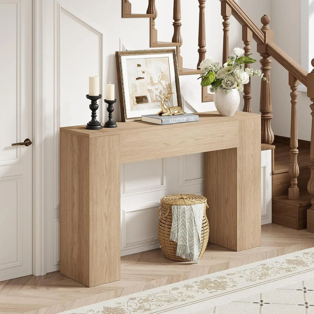 Narrow wood console table for entryway, 43 inches