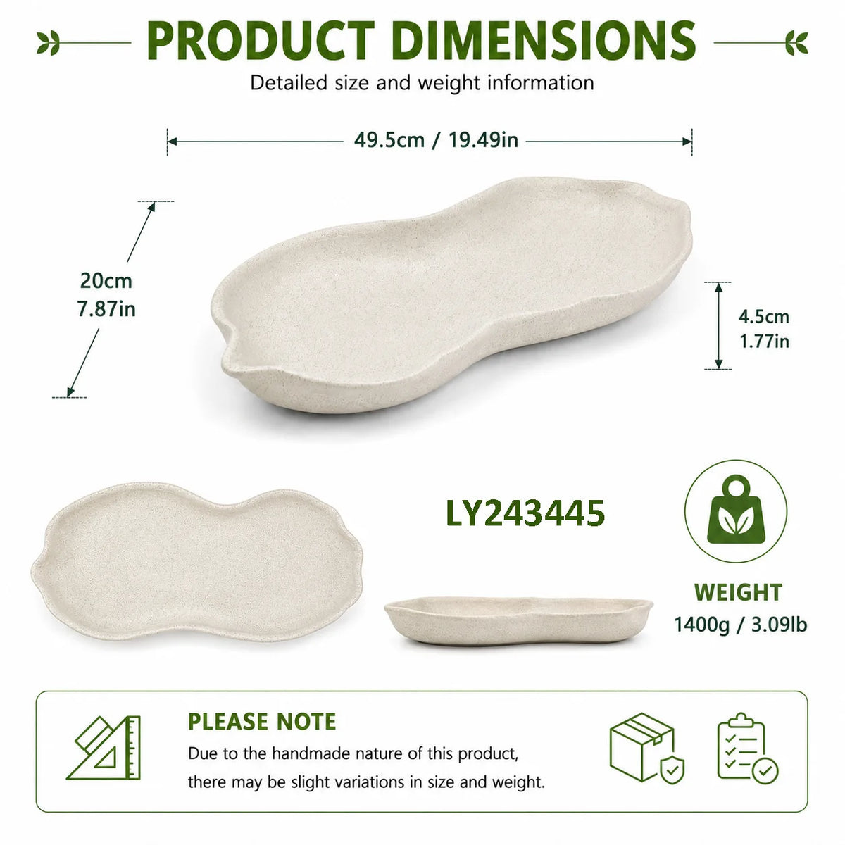Wabi-Sabi Ceramic Storage Tray — Desktop Catchall
