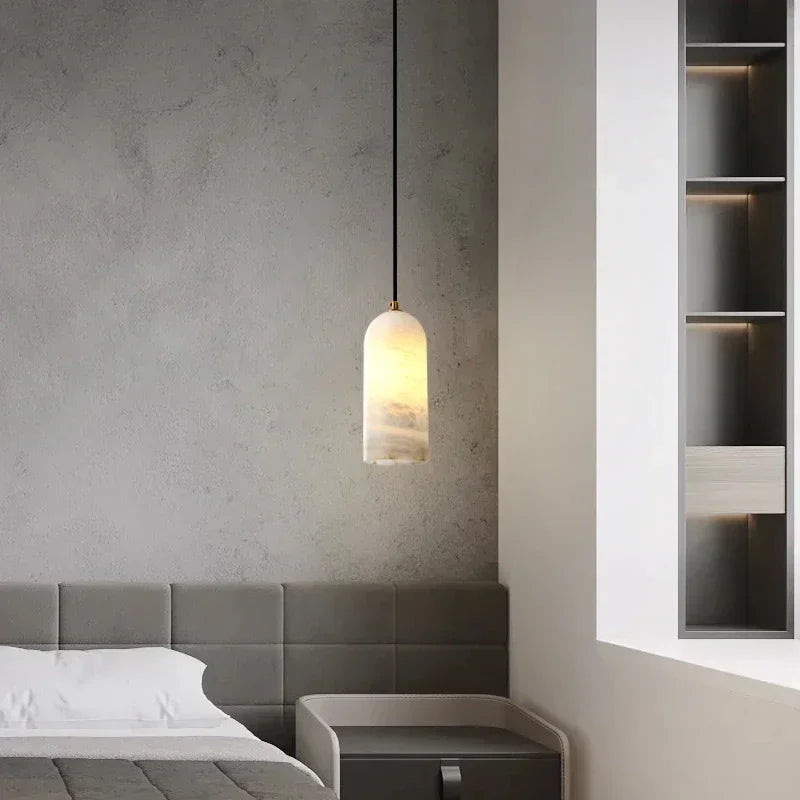 Minimalist Marble Pendant Light E14 Indoor Bedside Lamp Nordic Bar Counter Pandant Lights LED Dining Room Home Decor Chandelier — alternate angle