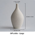 Narrow-Mouth Nordic Ceramic Vase — Beige & Grey