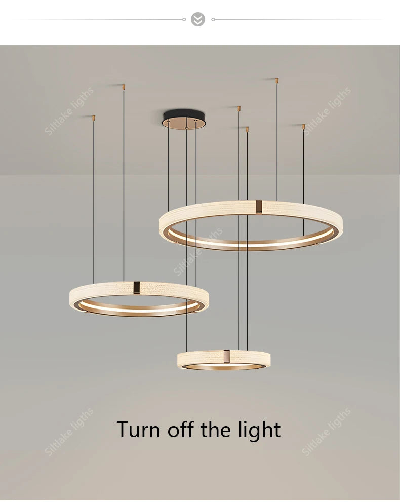 Modern Round Ring Chandelier — Aluminum & Acrylic Ceiling Light