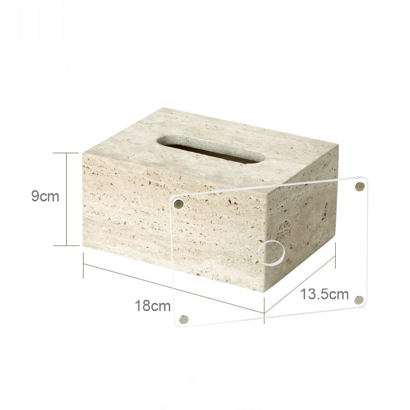 Beige Travertine Bathroom Accessory Set — 9-Piece