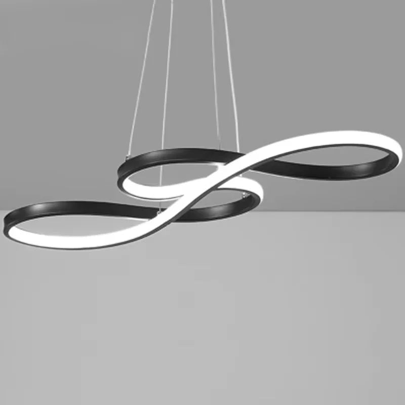 Sculptural Kitchen Island Pendant — Infinity Loop Design