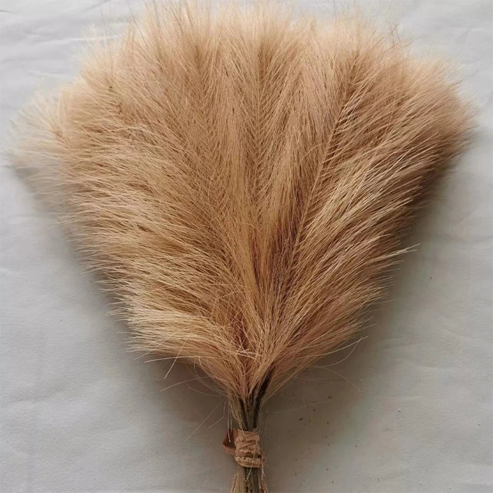 Fluffy Pampas Grass Bundle — Boho Faux Reed Decor, 16.5in