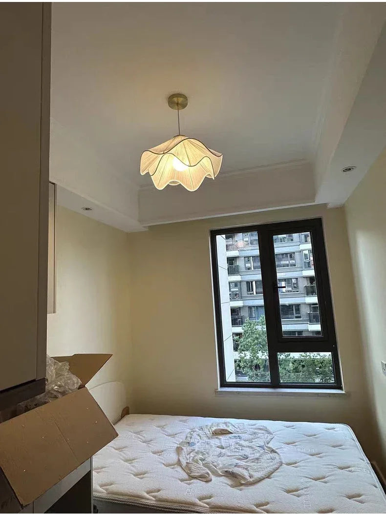 French Cream Style Chandelier Living Room Lamp Main Lamp Bedroom Light Nordic Simple Warm Romantic Master Bedroom Straw Hat Lamp — image 10