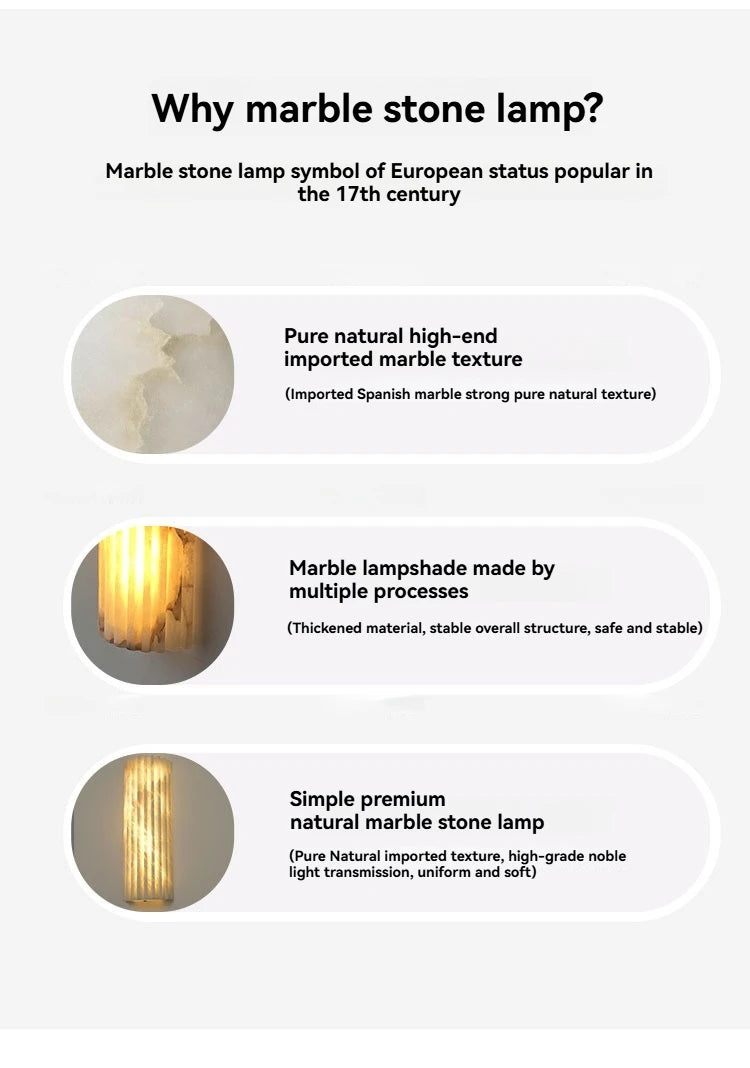 Marble LED Wall Lamp Minimalist Indoor Decoration Light for Living Room Background Wall Entryway Corridor Bedside Lighting — image 11
