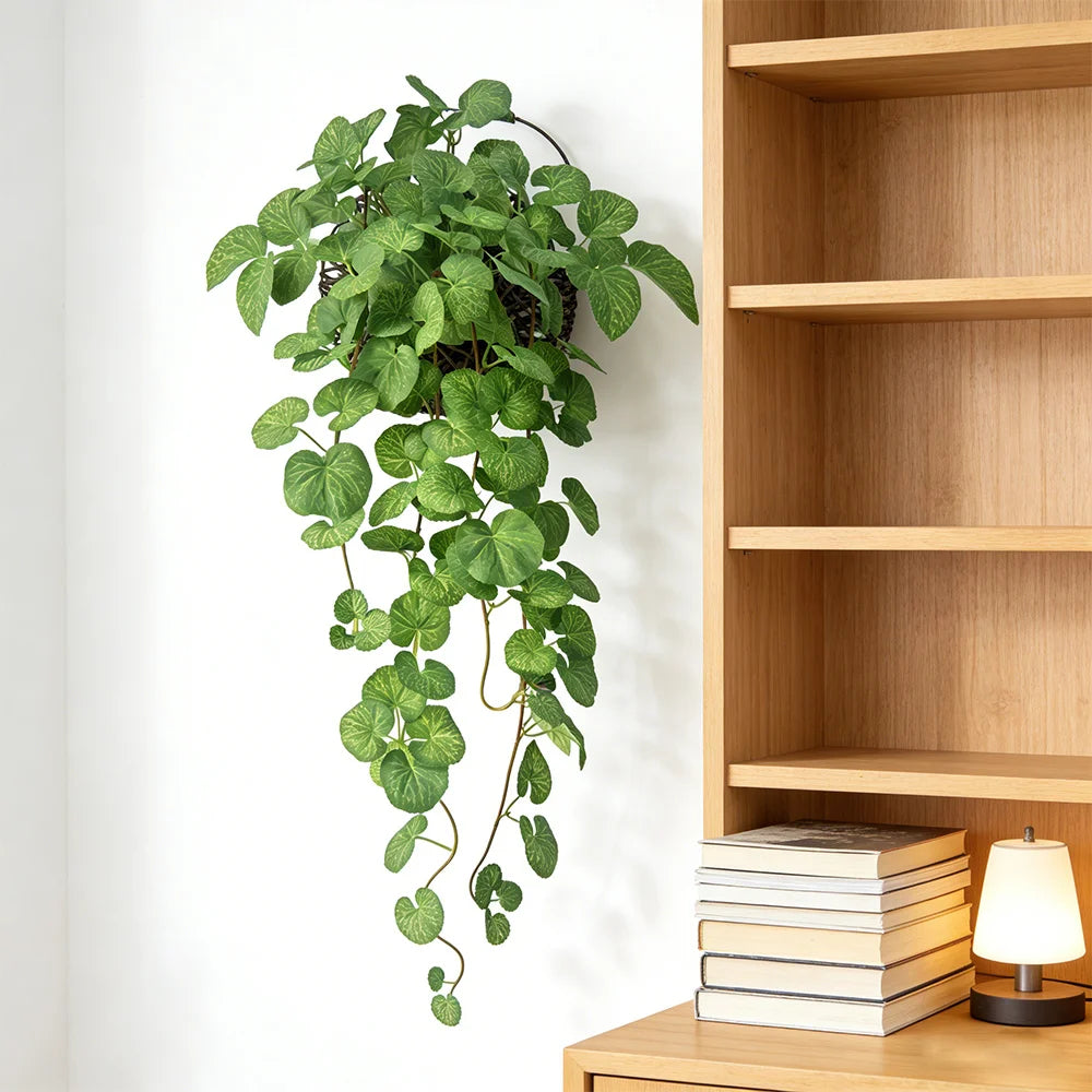 40-100cm Artificial Begonia Vines Fake Hanging Plants Silk Magnolia Vines Wall Hanging Crabapple Leaves For Home Garden Decor — alternate view