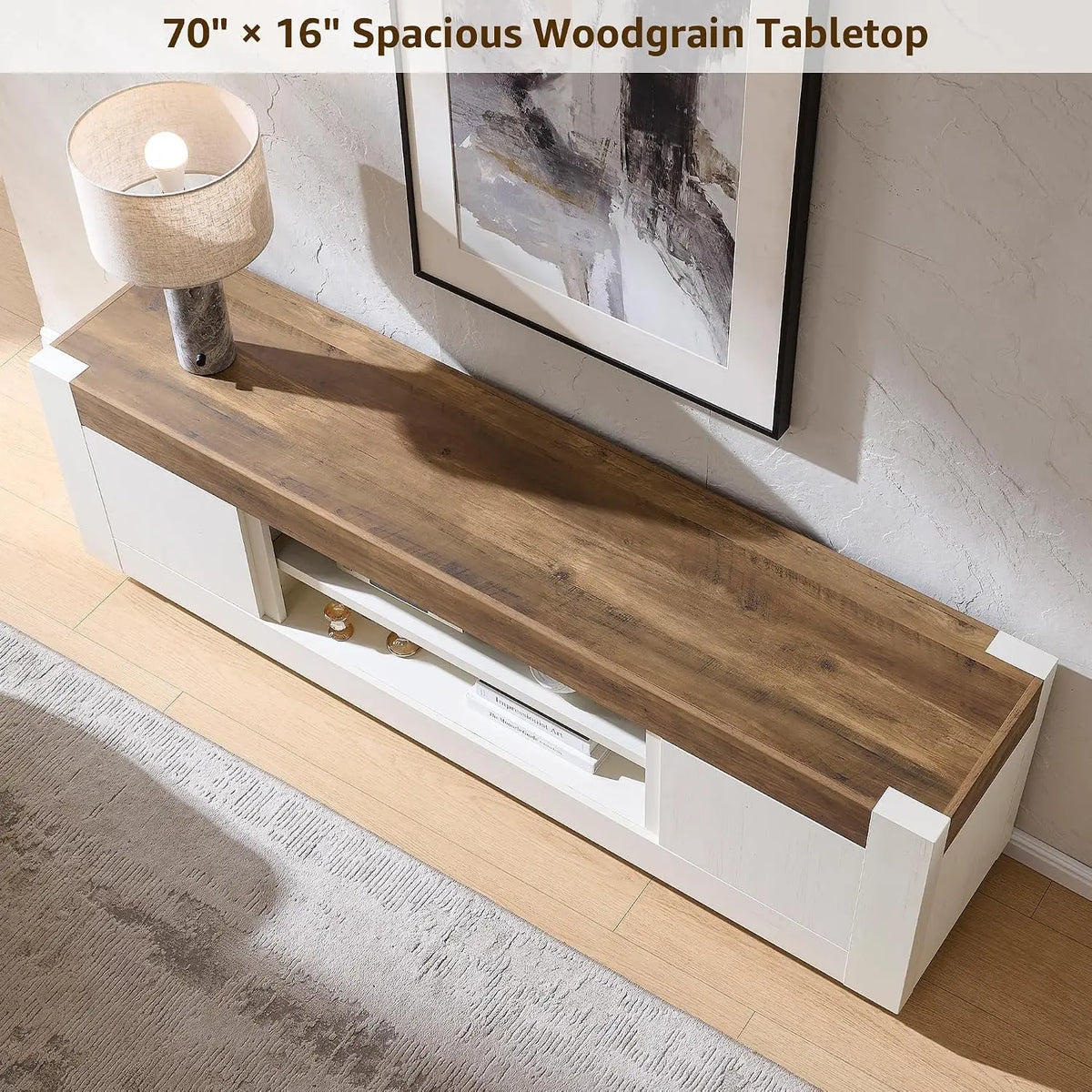 Thick block modern TV stand for TVs up to 80 inches