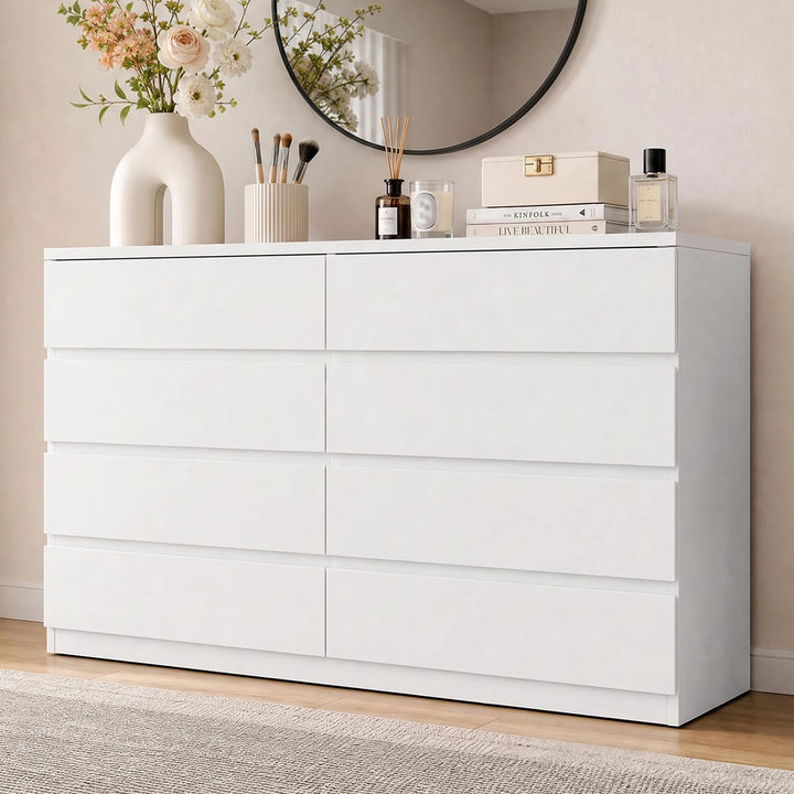 Modern eight-drawer wood storage cabinet — main product view