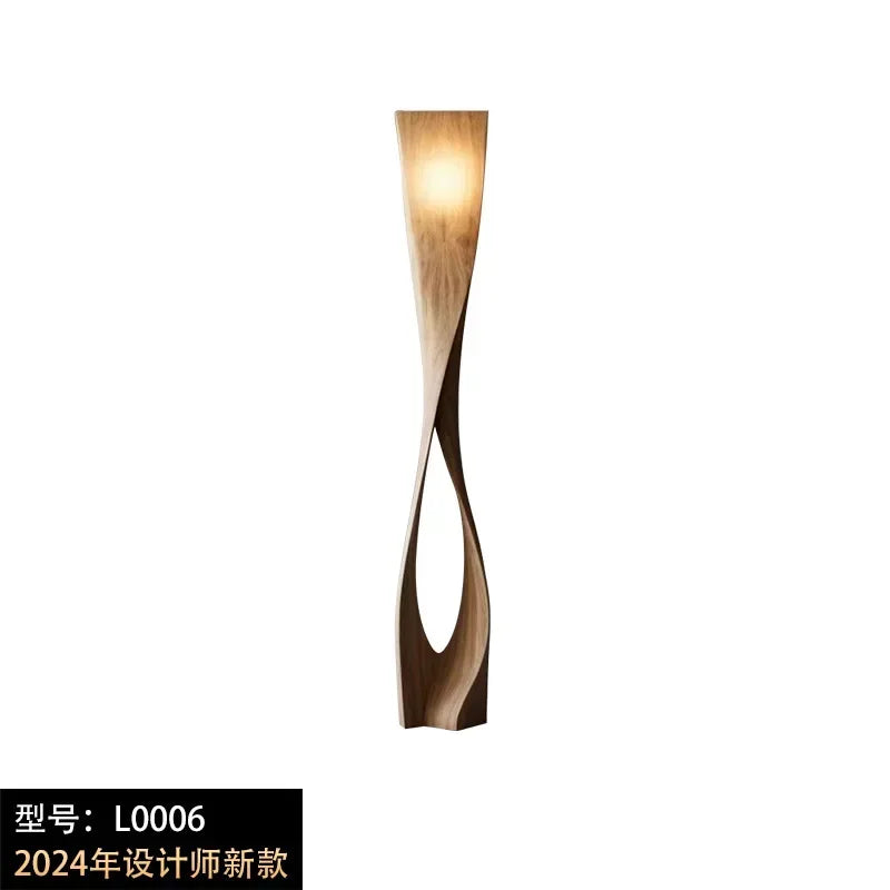 Wabi-Sabi Solid Wood Floor Lamp