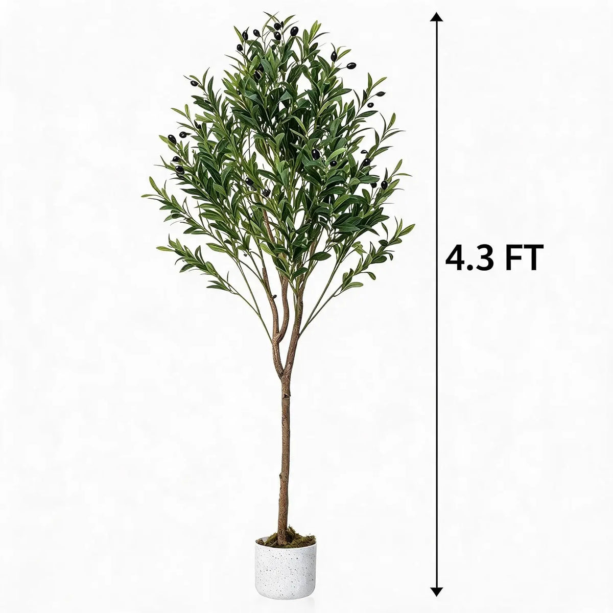 Artificial Olive Tree Branches — 4.3FT, No Pot, Lifelike Fruit Accents