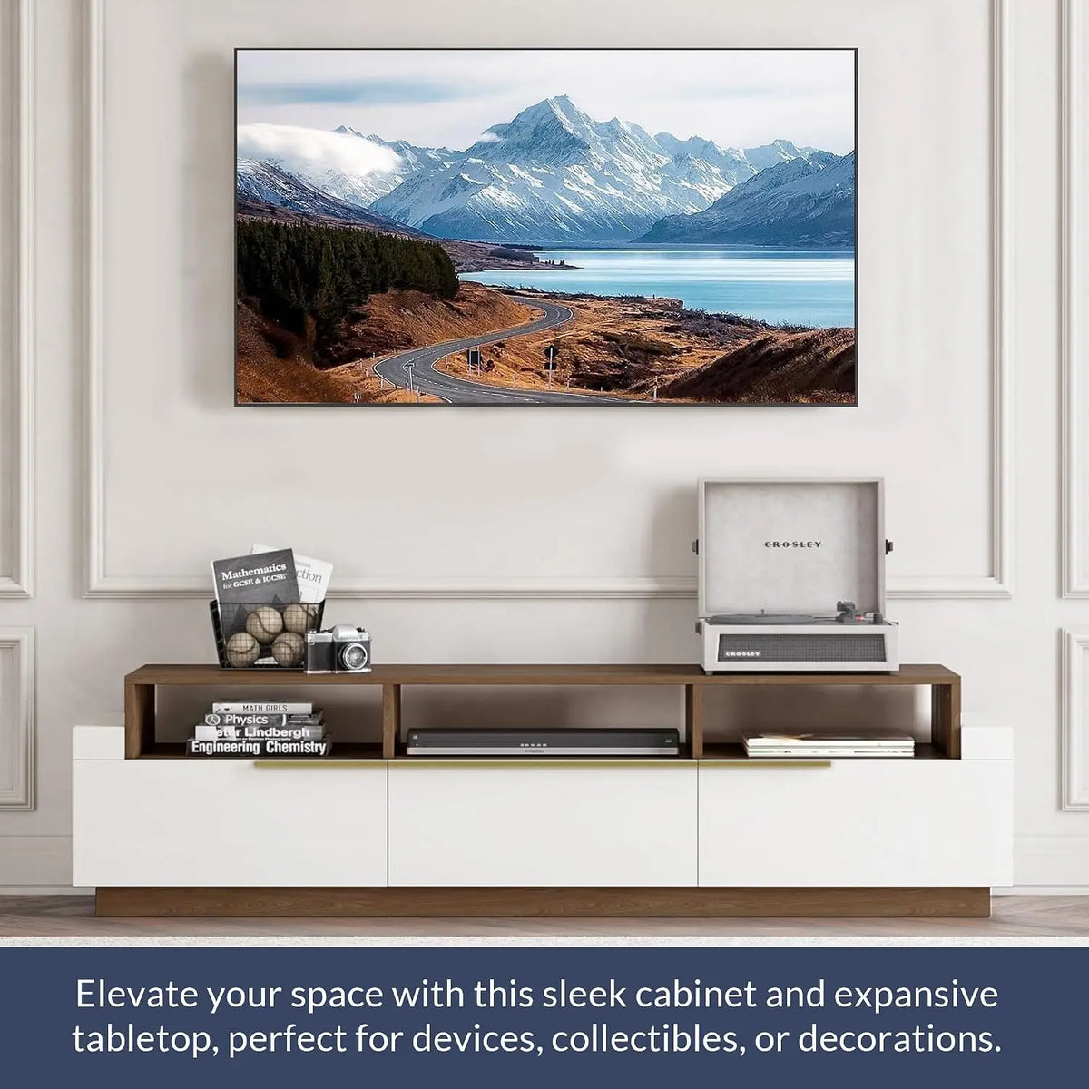 Broadway TV stand and entertainment center in white finish