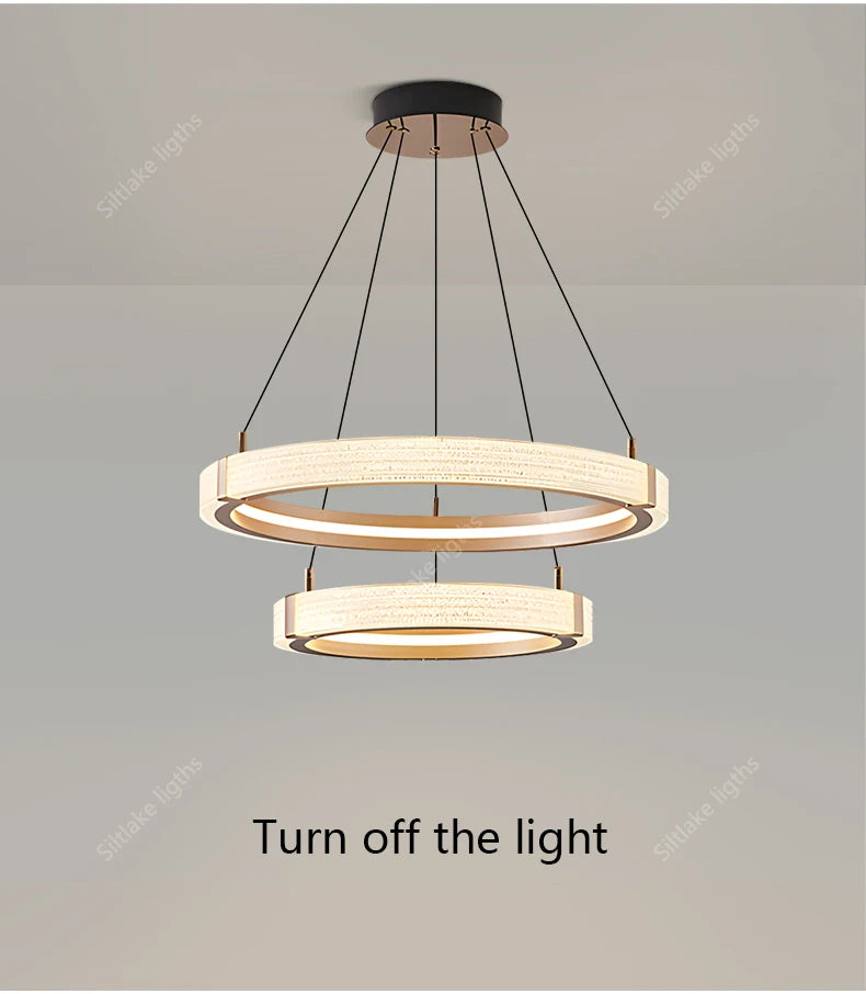 Modern Round Ring Chandelier — Aluminum & Acrylic Ceiling Light