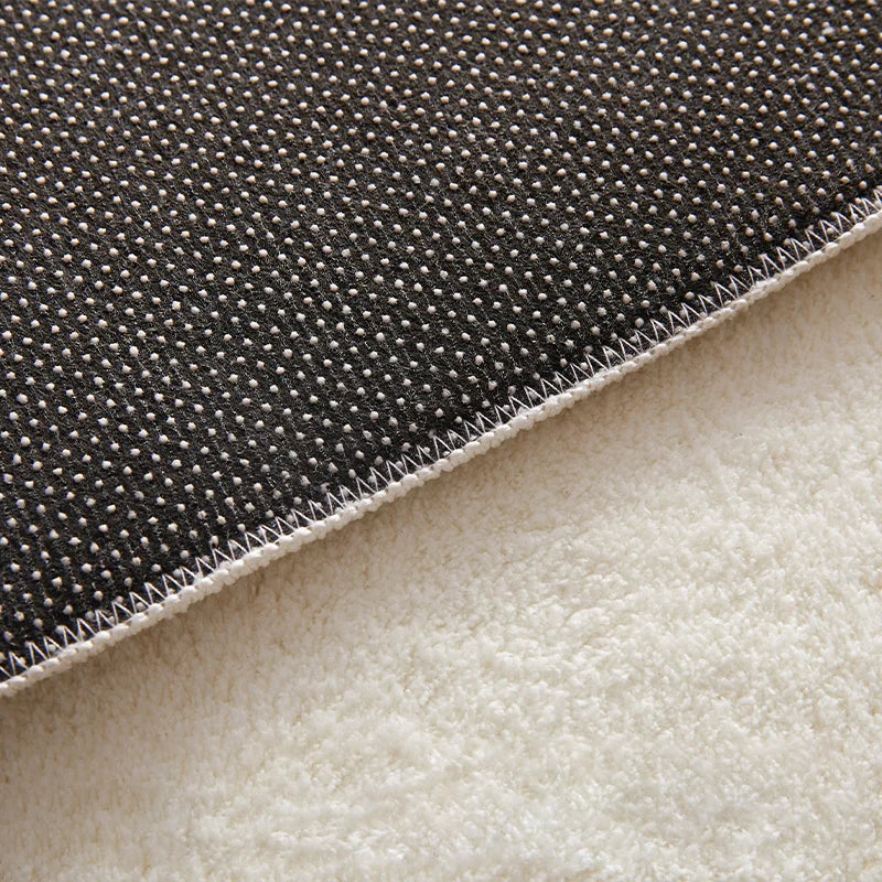 Cream Washable Plush Area Rug — Thick Soft — specification view