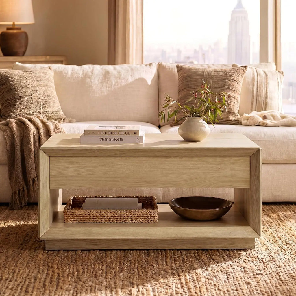 Lift-Top Storage Coffee Table — 35"
