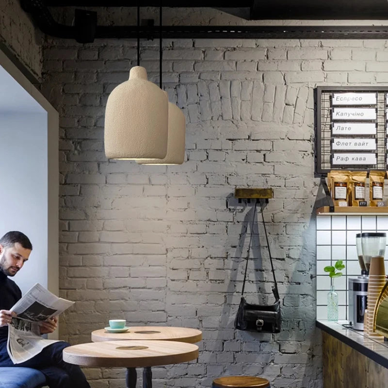 Wabi-Sabi Ceiling Chandelier — Iron & Polystyrene Pendant Light