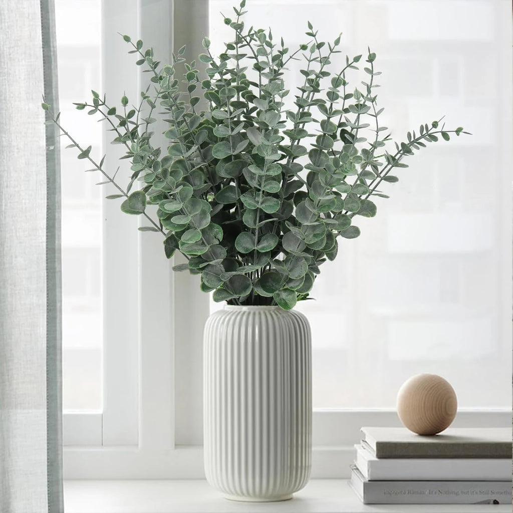 Faux Eucalyptus Leaf Stems — 10 or 20-Piece Bundle