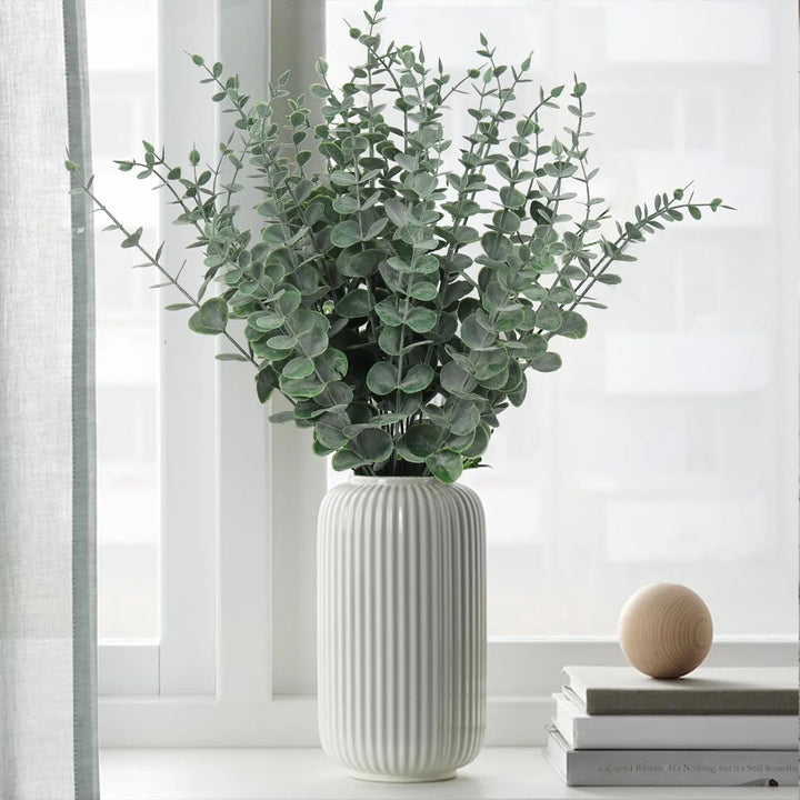 Faux Eucalyptus Leaf Stems — 10 or 20-Piece Bundle
