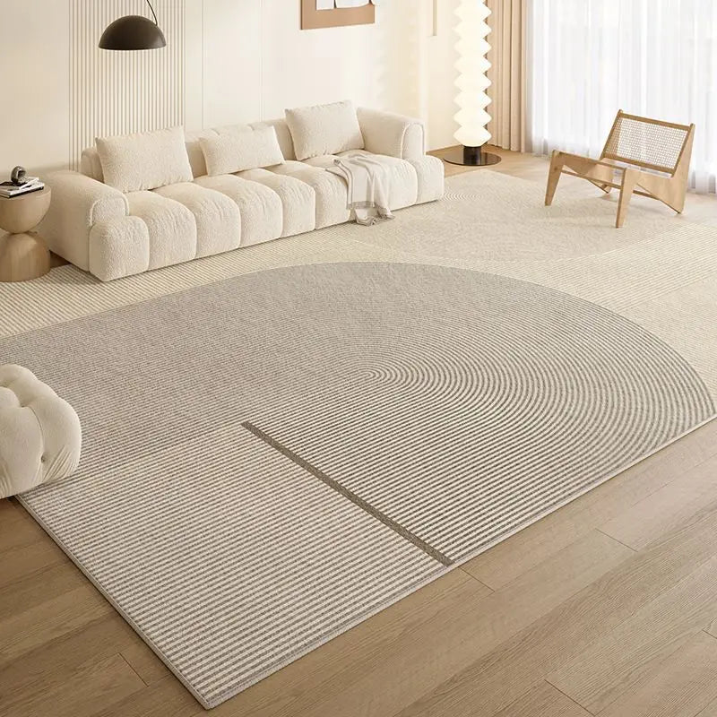 Cream Minimalist Textured Area Rug — Soft Anti-Slip — detail view