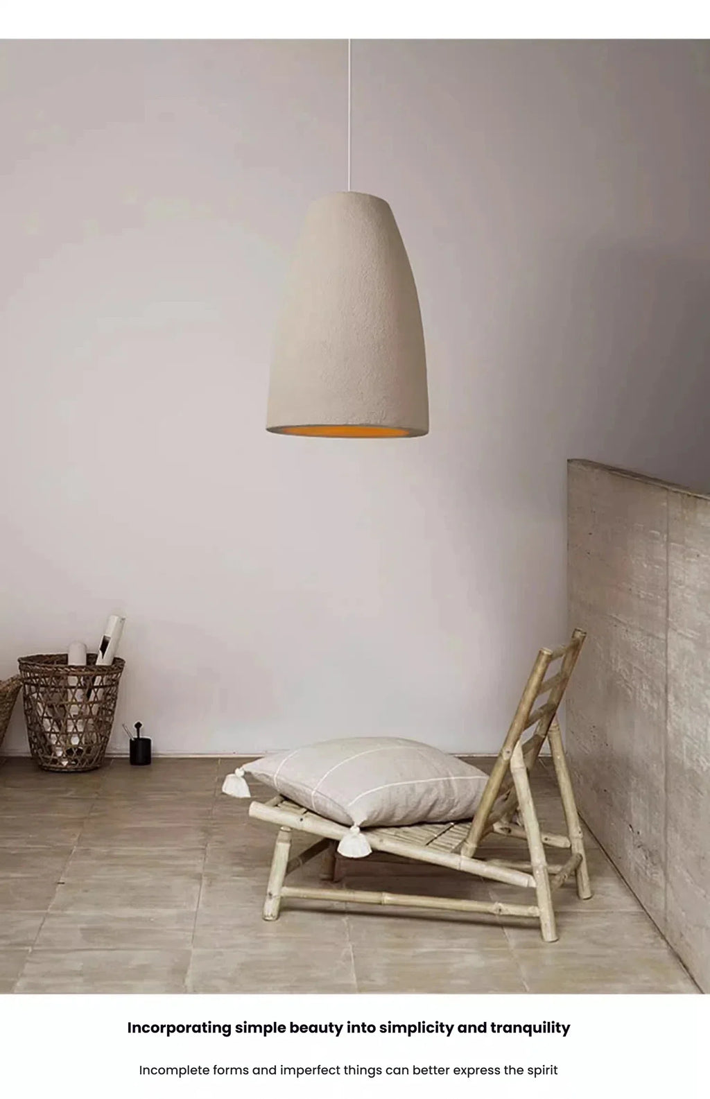 Wabi-Sabi Ceiling Chandelier — Iron & Polystyrene Pendant Light