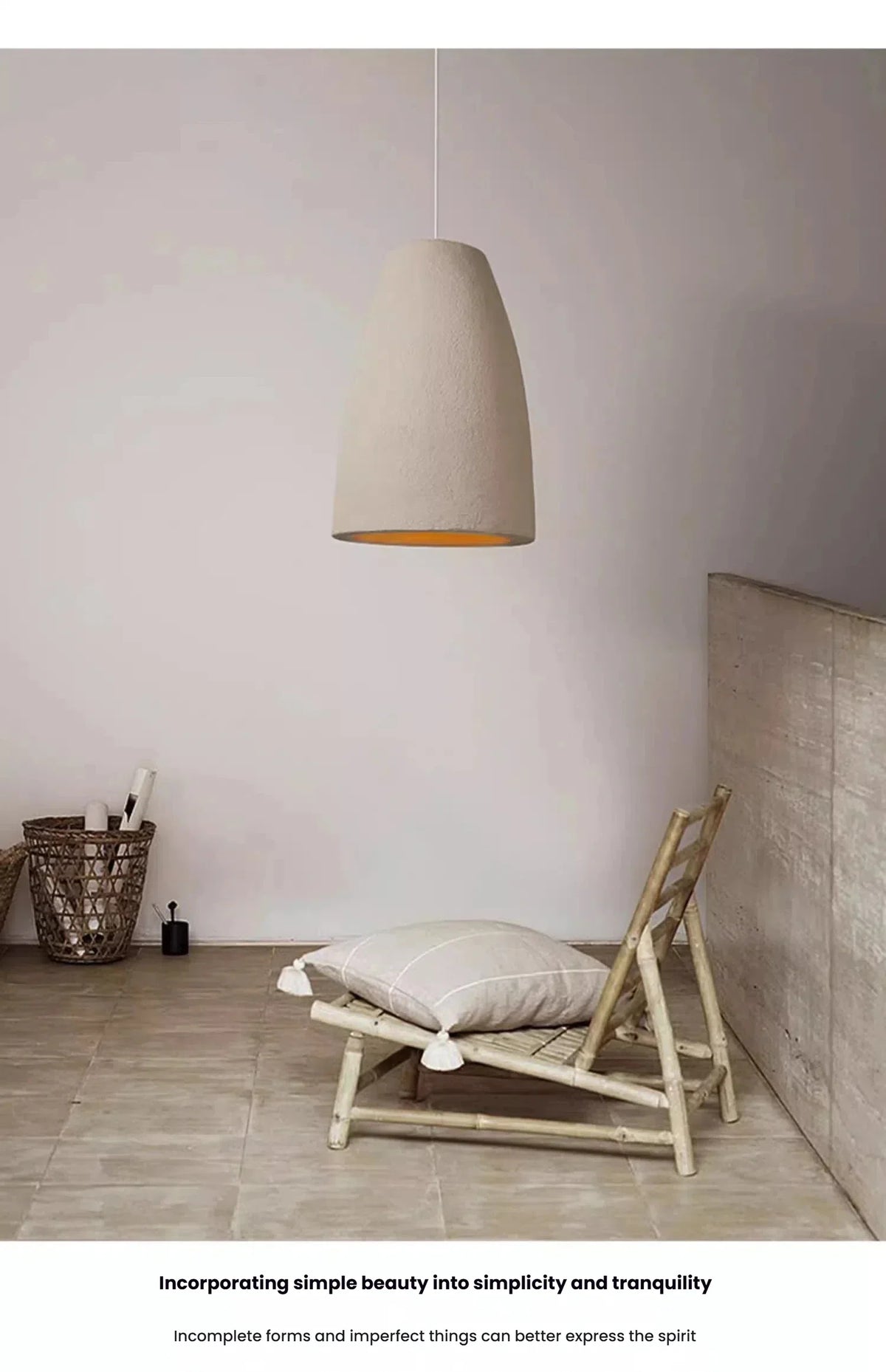 Wabi-Sabi Ceiling Chandelier — Iron & Polystyrene Pendant Light