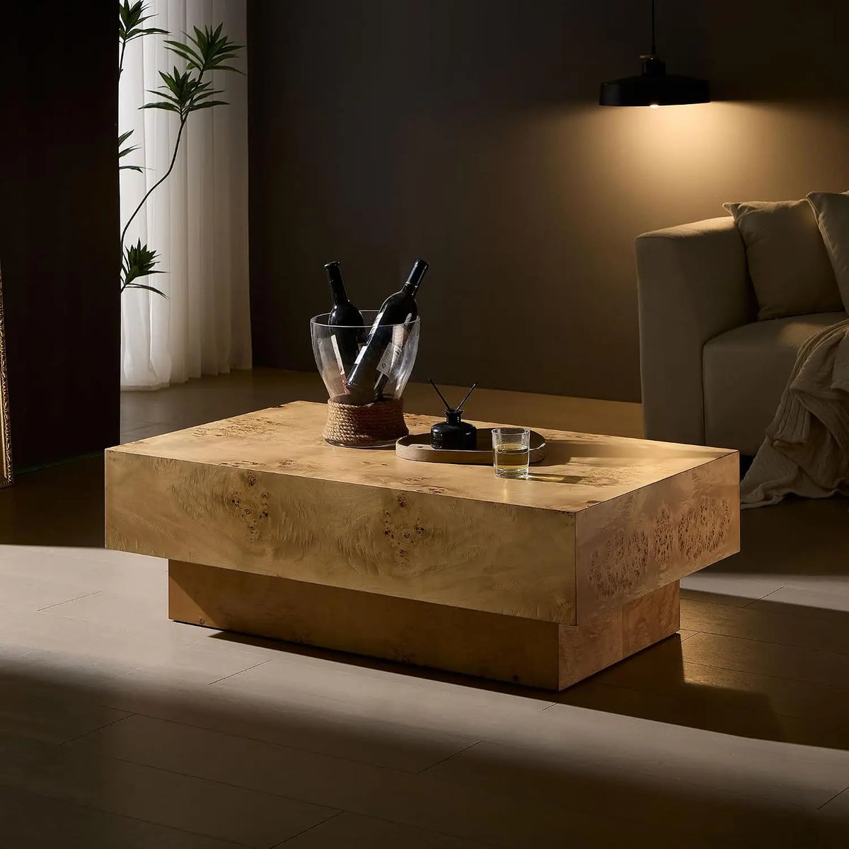 Drum Stone Coffee Table - Faux Marble Modern