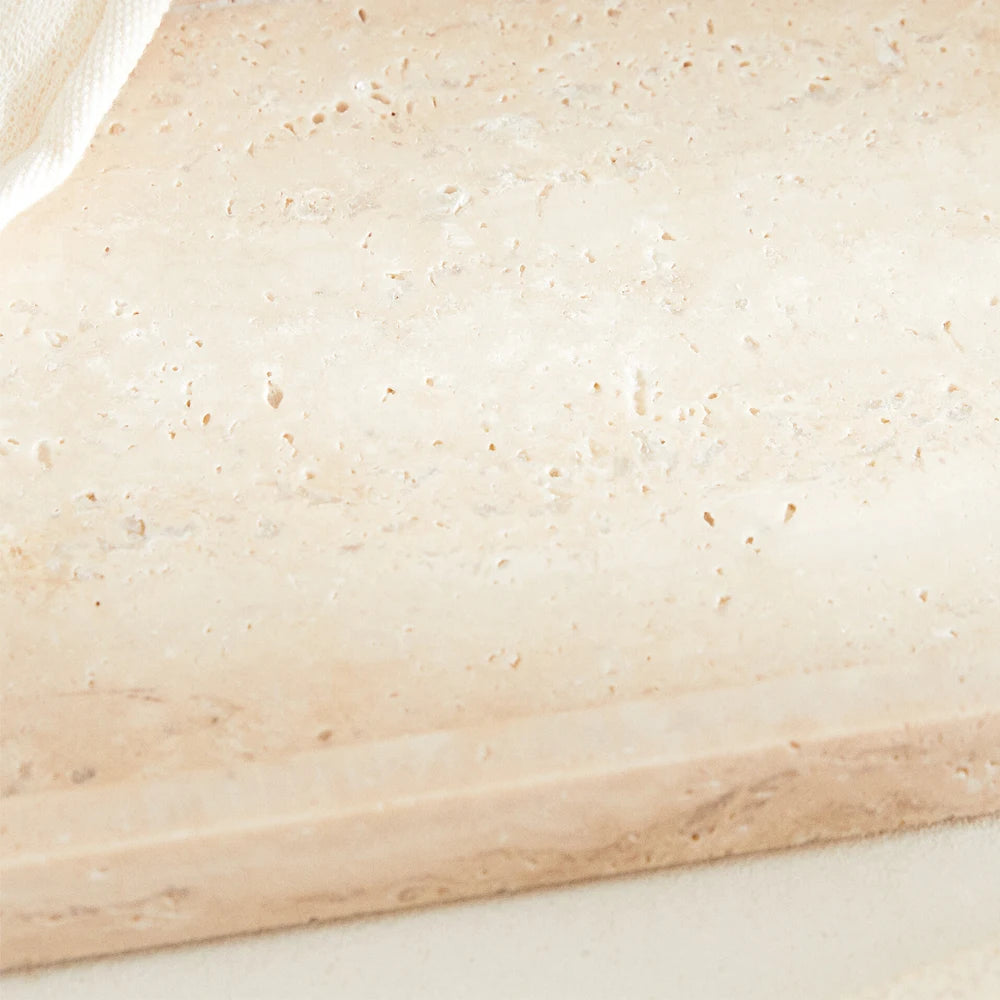 Travertine Vanity Tray — Rectangle Sink Organizer
