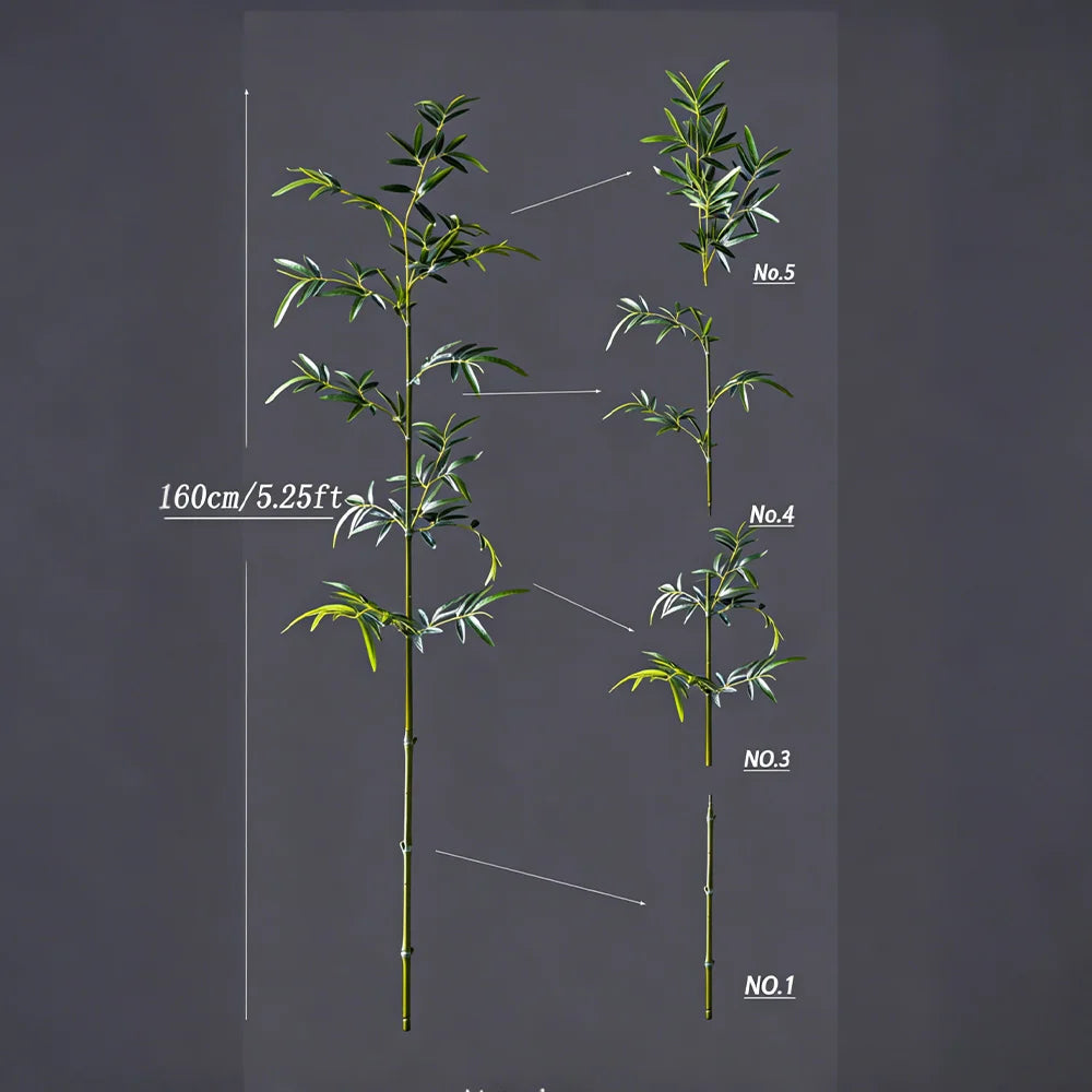 160-270cm Large Artificial Bamboo Tree Fake Palm Plant Faux Fern Bamboo Plants Plastic Bambusa Trees Leaf For Home Garden Decor — image 15