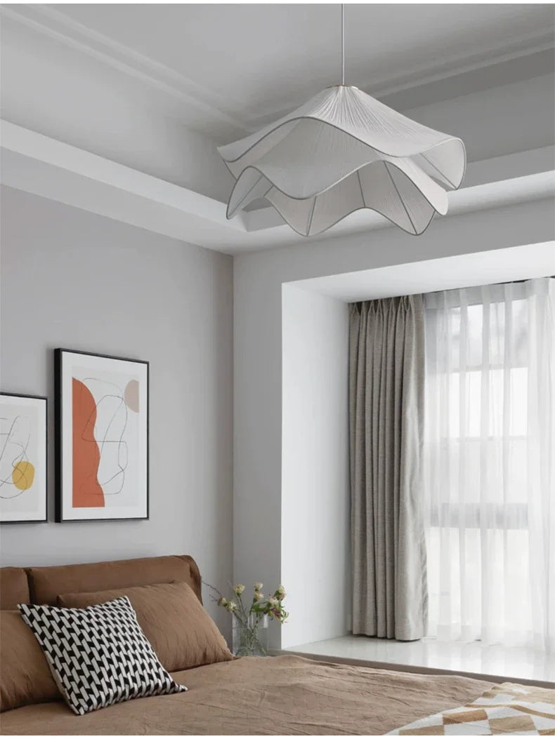 French Cream Style Chandelier Living Room Lamp Main Lamp Bedroom Light Nordic Simple Warm Romantic Master Bedroom Straw Hat Lamp — image 16