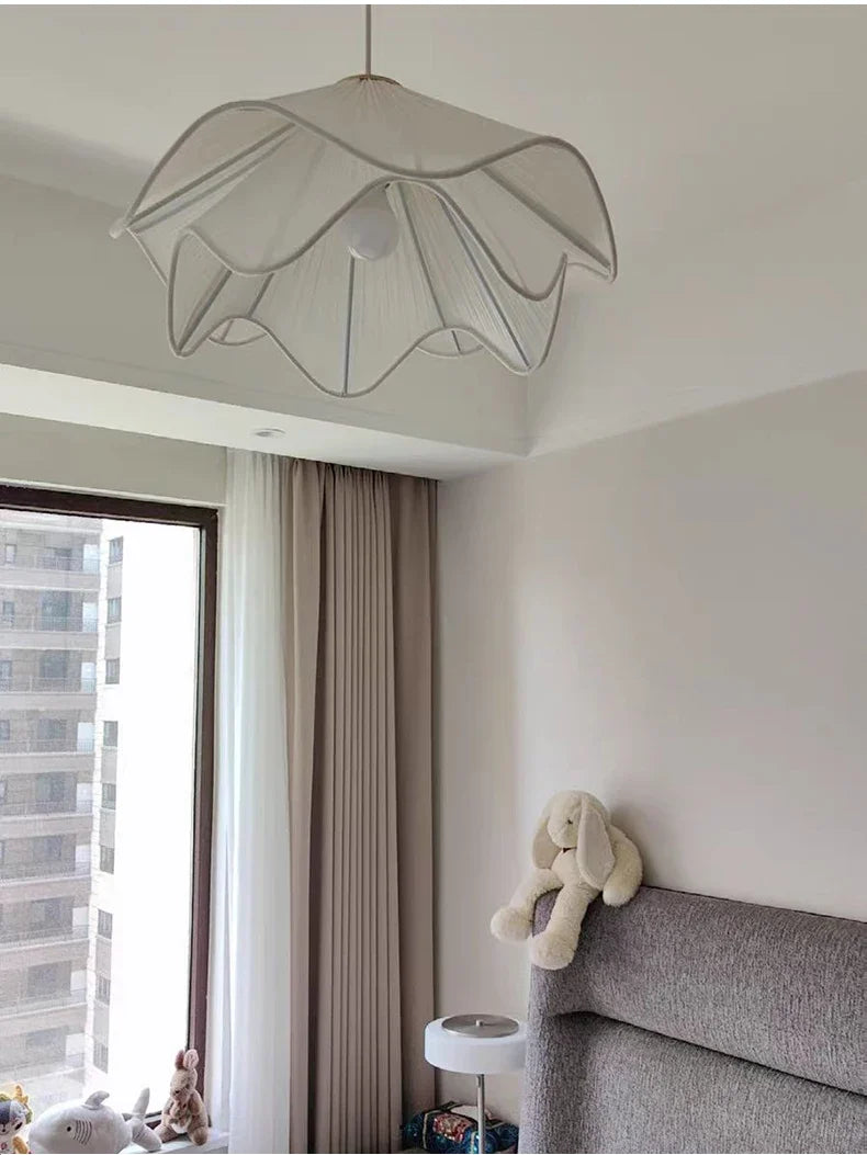 French Cream Style Chandelier Living Room Lamp Main Lamp Bedroom Light Nordic Simple Warm Romantic Master Bedroom Straw Hat Lamp — image 9