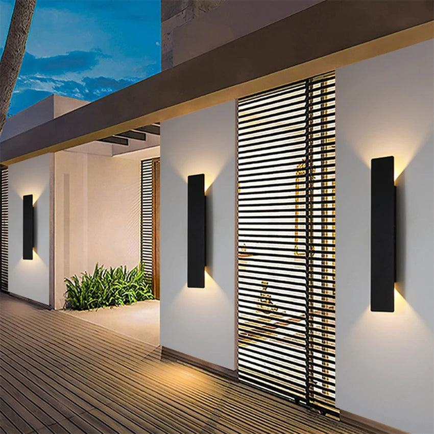 Minimalist Outdoor Wall Light — IP65 Up/Down Fixture