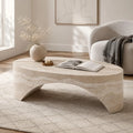 Travertine Round Coffee Table - Organic Modern