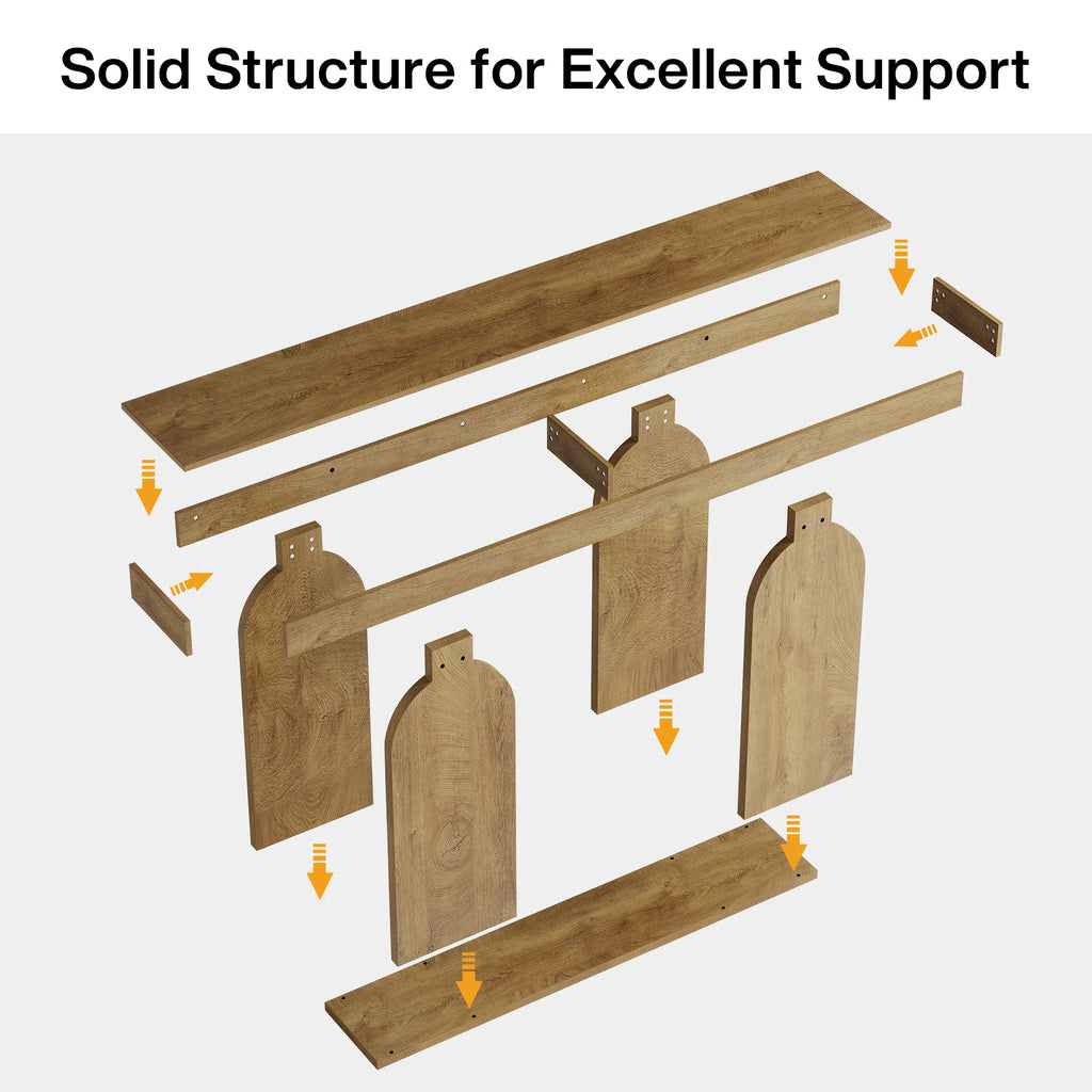 Tribesigns farmhouse console table with U-shaped wood base in an entryway