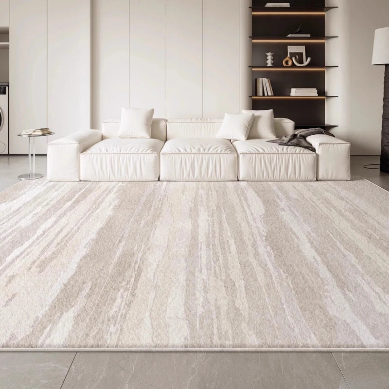 Cream Washable Plush Area Rug — Thick Soft — lifestyle view