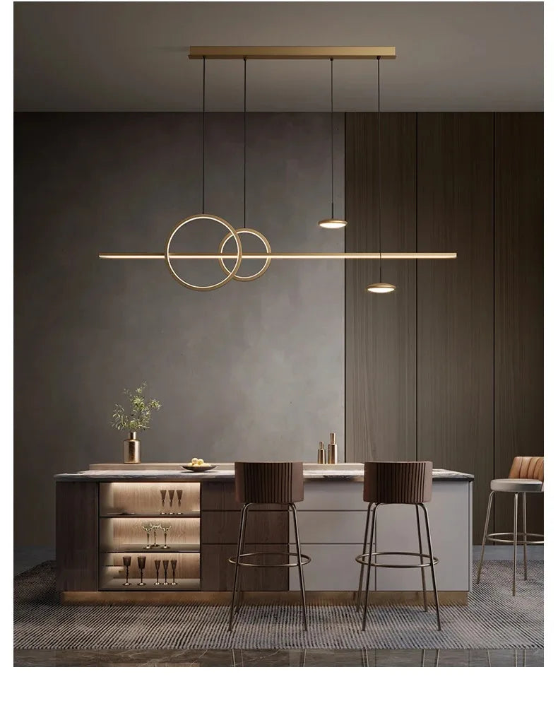 Modern Luxury Simple Gold Chandeliers Black Lighting Living Dining Room Home Decor Hanging Lamp Restaurant Island Bar Fixture — image 14