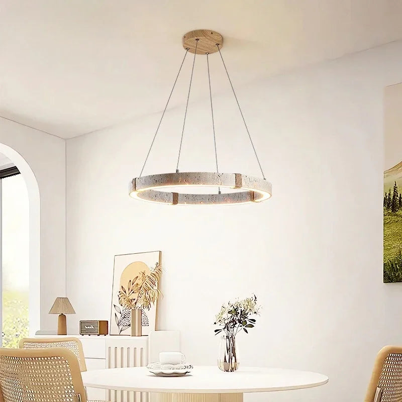 Natural stone pendant LED chandelier for dining or living room