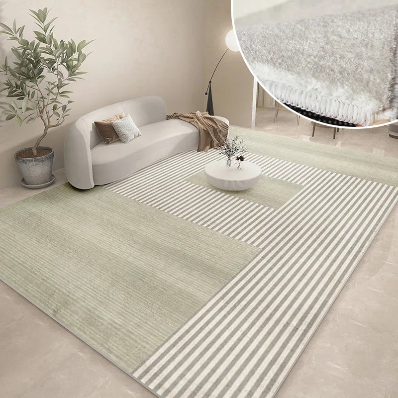 Modern Abstract Plush Area Rug — Thick Grey