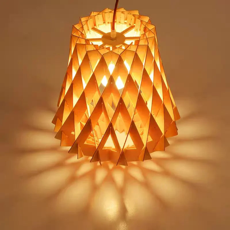 Japanese Style Wooden Birdcage Bar Pendant Light Creative Tatami Lamp Design LED Bedroom Lighting with Shadow Art — image 17
