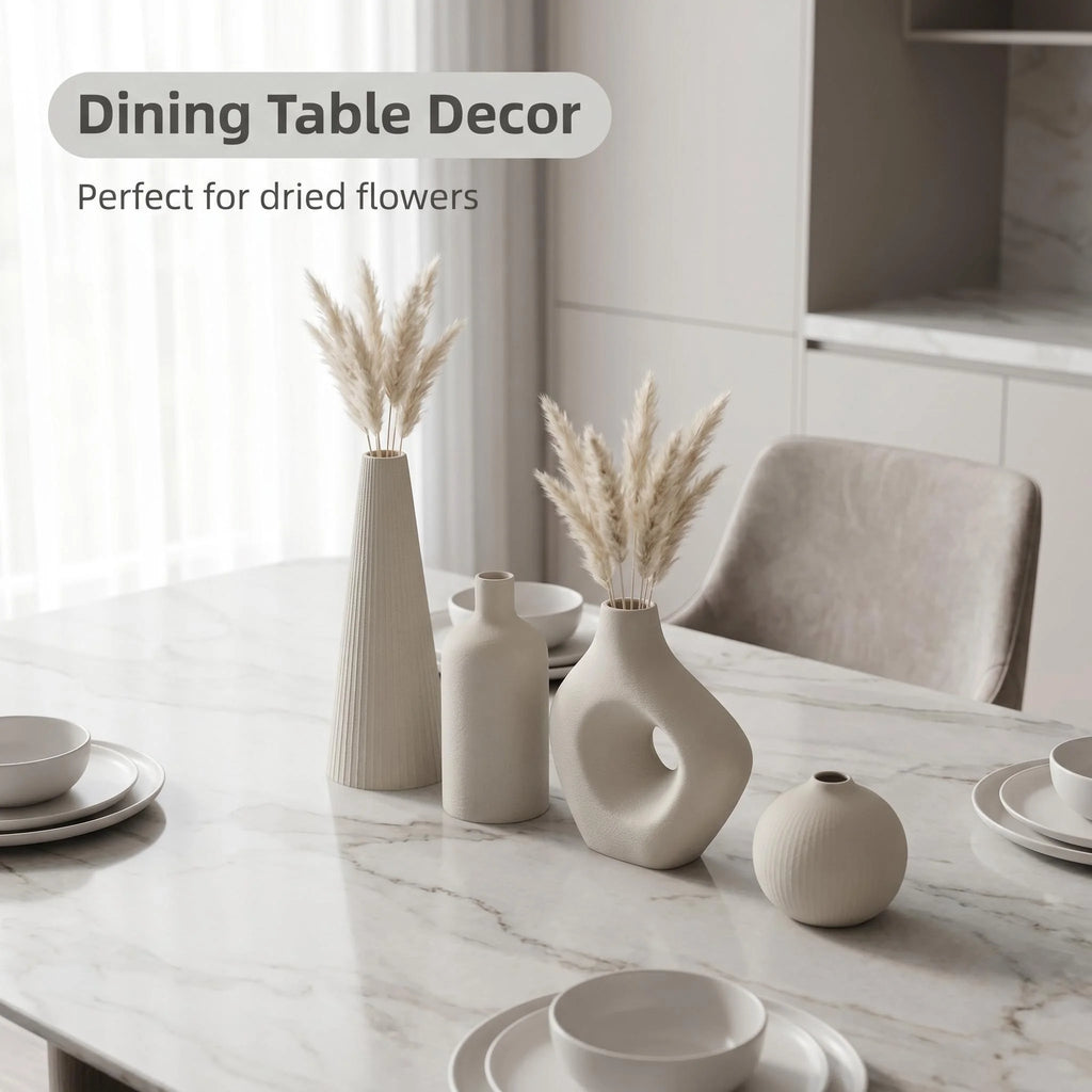 Wabi-Sabi Irregular 4-Piece Vase Set — Matte PLA