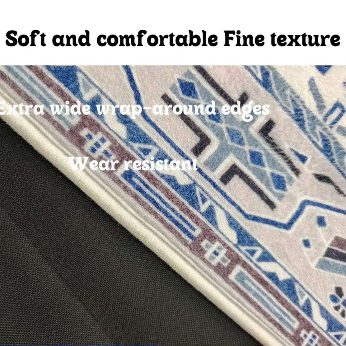 Faux Cashmere Coffee Table Mat — Anti-Slip Cream