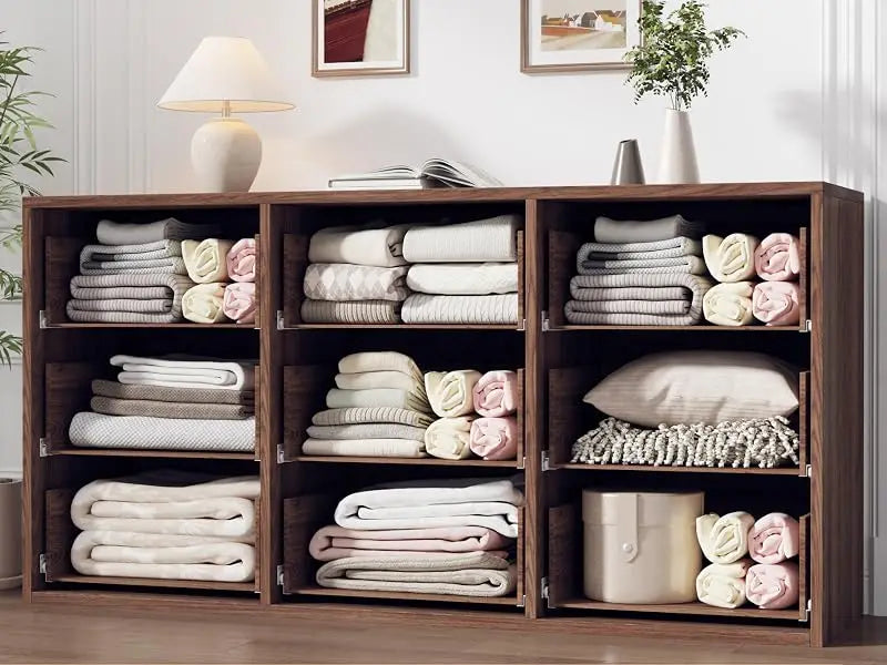 Nine-drawer wide dresser for bedroom storage