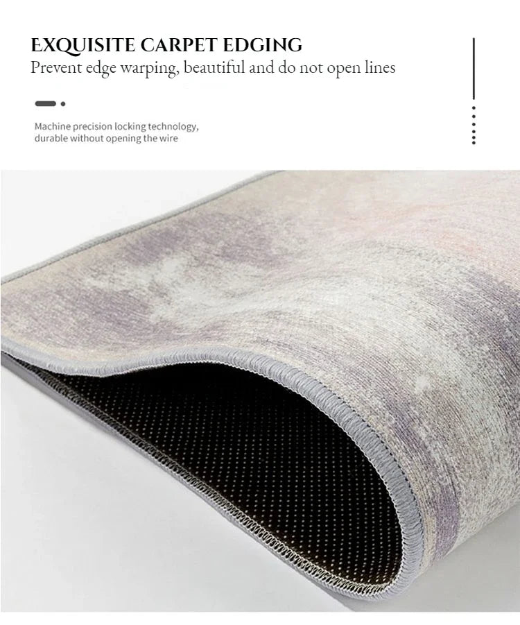 Abstract Easy-Clean Area Rug — Non-Slip Customizable — specification view