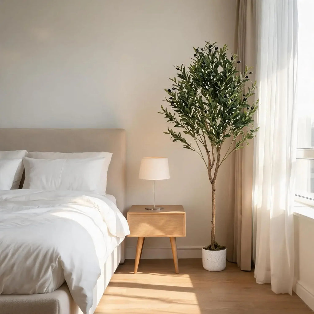 Artificial Olive Tree Branches — 4.3FT, No Pot, Lifelike Fruit Accents