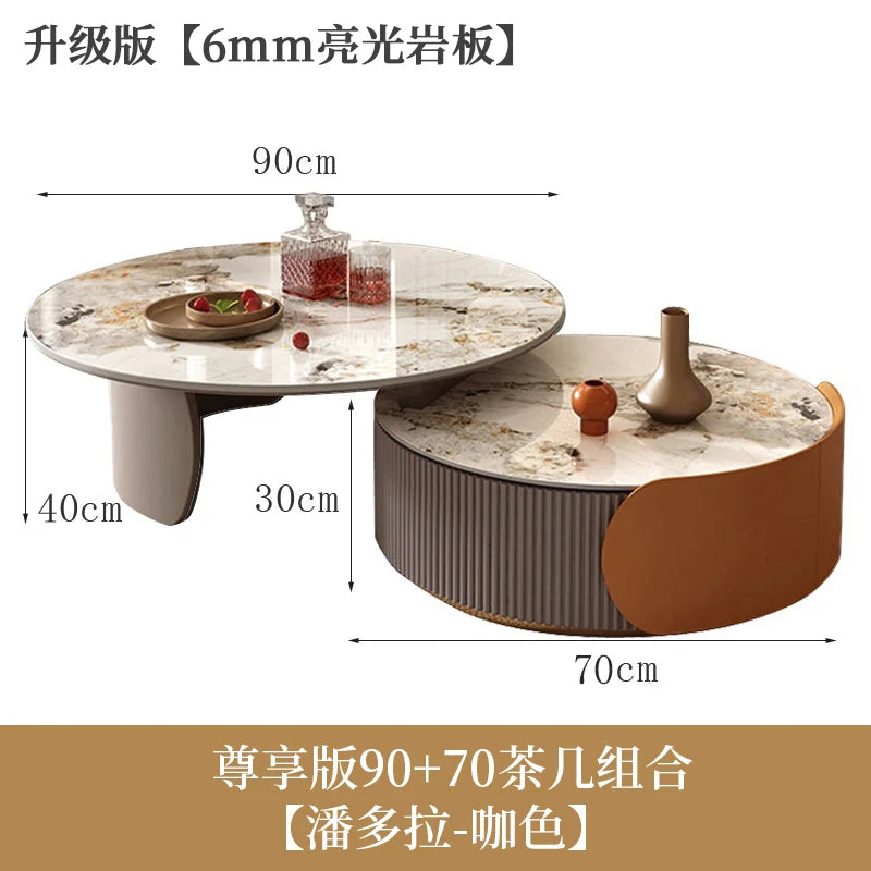 Sculptural Marble Coffee Table - European Glam